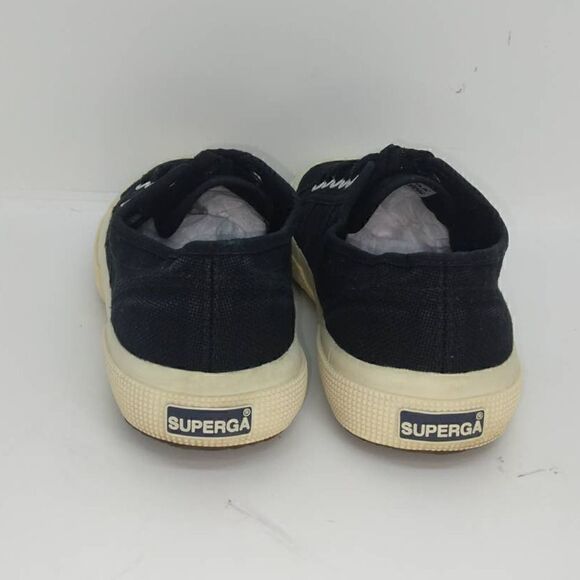 Superga 2750 Womens Pre-owned Classic Black Canvas Sneakers - sz. 7 1/2 - Picture 4 of 6